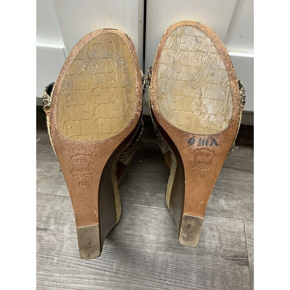 Dvf Diane von Furstenberg Snake‎ Print Wedge Sandals Size 6 - Picture 7 of 10